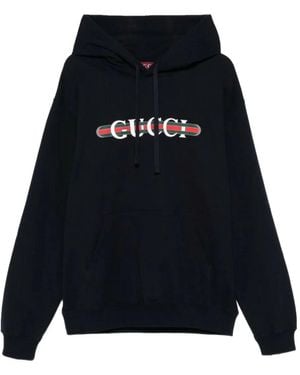 Gucci Sudadera con capucha y logo - Azul