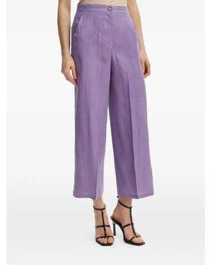 Marella Pantalones Anchos Con Pinzas - Morado