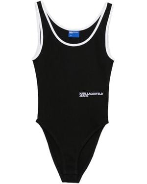 KARL LAGERFELD Body Con Logo Estampado - Negro