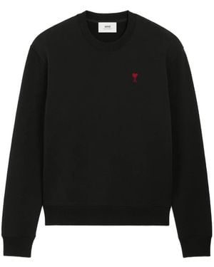 Ami Paris Ami De Coeur Sweatshirt Aus Schwarzer Baumwolle