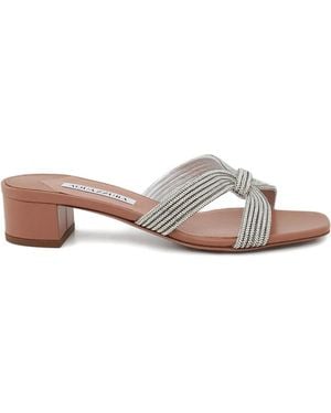 Aquazzura Sandales À Ornements En Cristal 35 Mm - Neutre