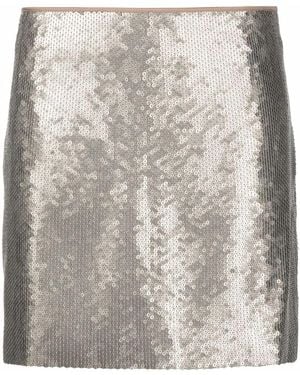 Brunello Cucinelli Sequin-Embellished Mini Skirt - Grey