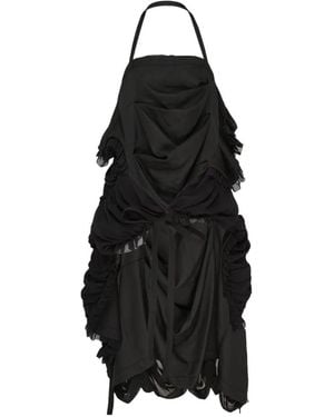 Comme des Garçons Ruched Tiered Mini Dress - Black