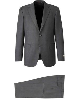 Canali Checked Wool Suit - Grey