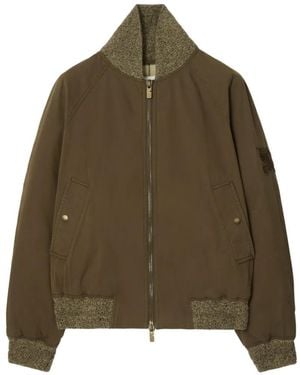 Burberry Gabardine Bomber Jacket - Green