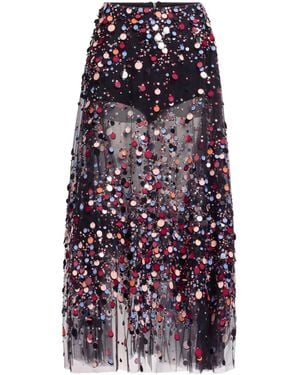 Elie Saab Bead-Embellished Skirt - Purple