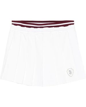 Brunello Cucinelli Gestreifter Faltenrock - Weiß