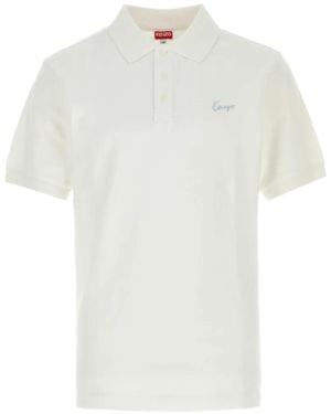 KENZO Signature Logo-Embroidered Piqué Polo Shirt - White