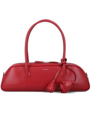Magda Butrym Sac À Main Brigitte Trapèze En Cuir À Détail De Rose - Red