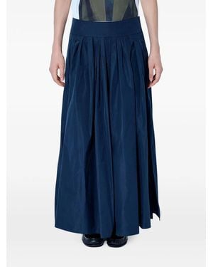Max Mara Pleated Maxi Skirt - Blue