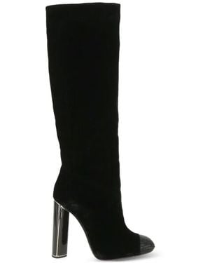Tom Ford Textured-Cap Knee-High Boots - Black