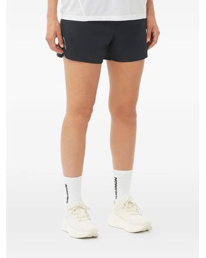 Salomon Logo-Print Elasticated-Waist Shorts - Blue