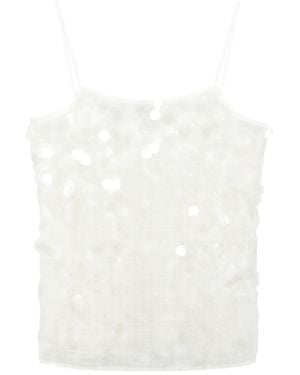 Marella Mela Sequin Strap Top - White