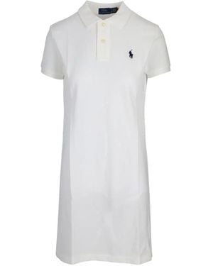Polo Ralph Lauren Robe Courte En Résille - White