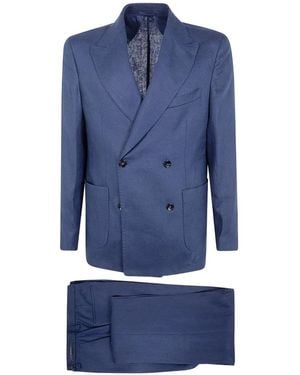 Michael Coal Austin Owen Double-Breasted Suit - Bleu
