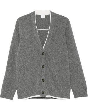 Eleventy Contrast-Trim Cardigan - Gray