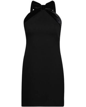 Miu Miu Velvet-Bow Low-Back Minidress - Black