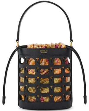 Ferragamo Bolso Bombonera Gancini Mini - Negro