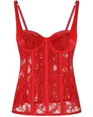 Dolce & Gabbana レースディテール コルセットトップ - レッド