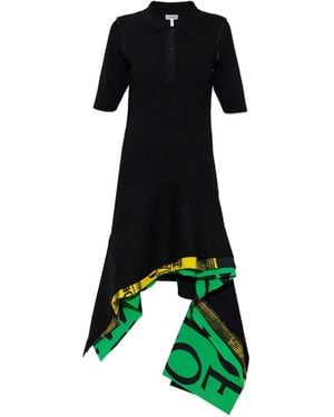 Loewe Asymmetric Polo Dress - Black