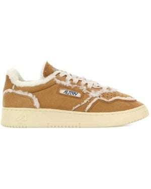 Autry Camel Suede Medalist Trainers - Multicolour