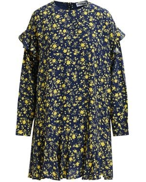 Essentiel Antwerp Floral Ruffled Asymmetric Day Dress - Blue