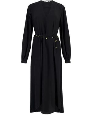 Stella McCartney Beaded-Belt Midi Dress - Black