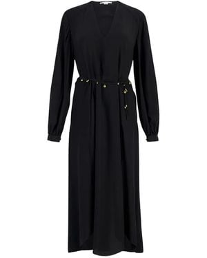 Stella McCartney Beaded-Belt Midi Dress - Black