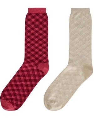 Wales Bonner Chaussettes À Losanges - White