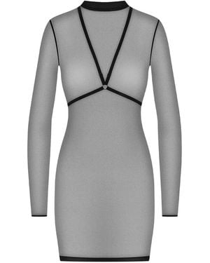 Maison Close Corps À Corps Harness-Detail Mesh Dress - Black