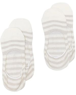 ANT45 Lot De Deux Paires De Chaussettes À Rayures - Blanc