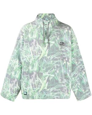 Martine Rose Grass-Print Fleece-Texture Sweatshirt - Green