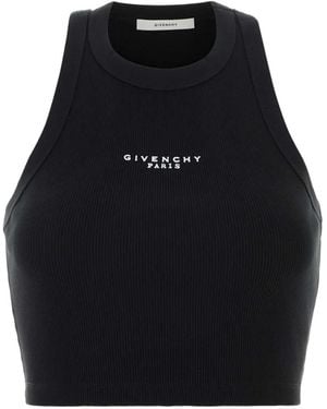 Givenchy Ribbed Cropped Top - Black
