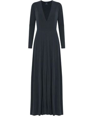 Osklen Long-Sleeve Plunge-Neck Dress - Blue