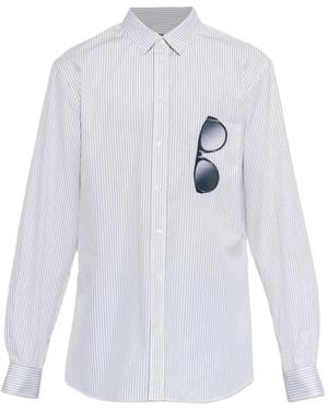 Moschino Striped Graphic-Print Shirt - White