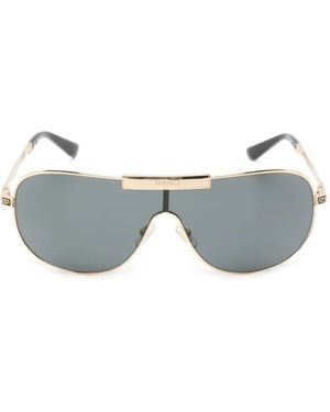 Versace Greca Flow Mask Pilot-Frame Sunglasses - Grey