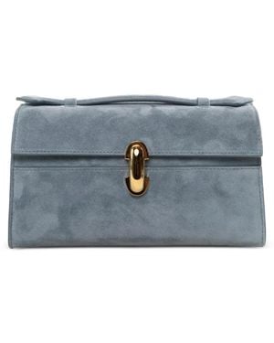SAVETTE Symmetry Suede Shoulder Bag - Blue