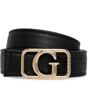 Guess Sebina Logo-Plaque Reversible Belt - Black