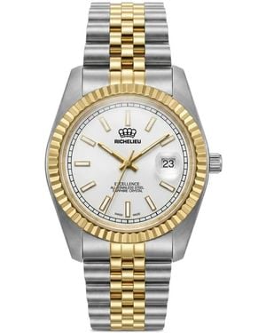 Richelieu Swiss Classic Fluted Bezel 41Mm Watch - Metallic