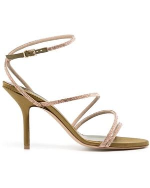 MARIA LUCA 95Mm Crystal-Embellished Sandals - Metallic