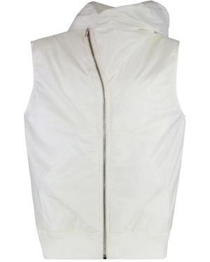 Rick Owens Hooded Zip-front Waistcoat - White