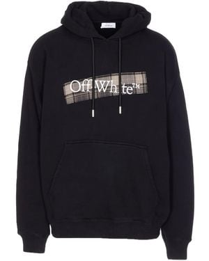 Off-White c/o Virgil Abloh チェックパネル パーカー - ブラック
