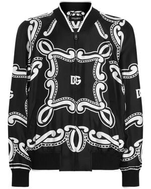 Dolce & Gabbana Bandana-Print Bomber Jacket - Black