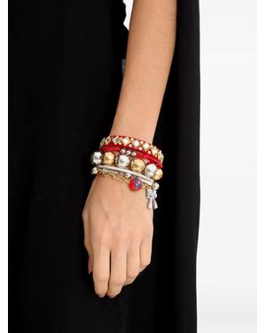 Amir Slama Beaded bow-embellished bracelet - Negro