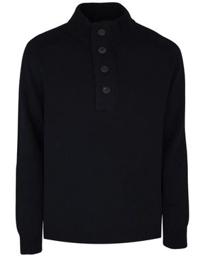 Gran Sasso Button-Fastening Mock-Neck Jumper - Black