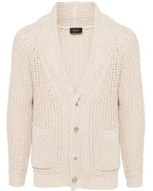 Brioni クロシェニット カーディガン - ナチュラル