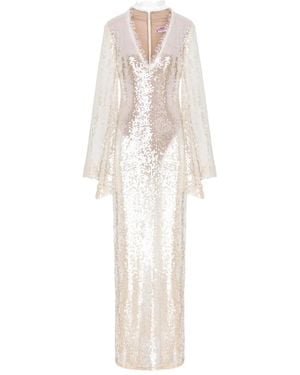 MANURI Cléo Sequin Maxi Dress - White