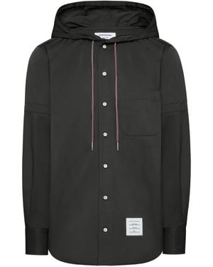 Thom Browne Chemise À Capuche - Noir