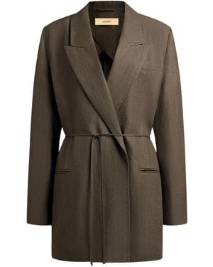12 STOREEZ Belted Blazer - Black