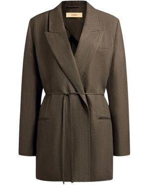 12 STOREEZ Belted Blazer - Black